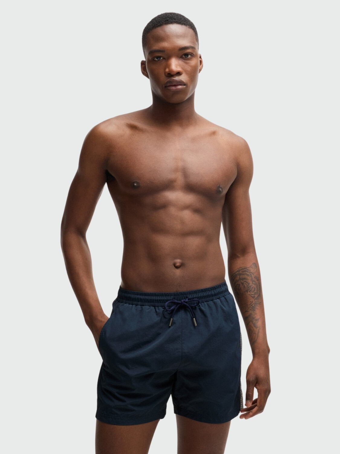 BOSS - Short de Baño con Logo Azul