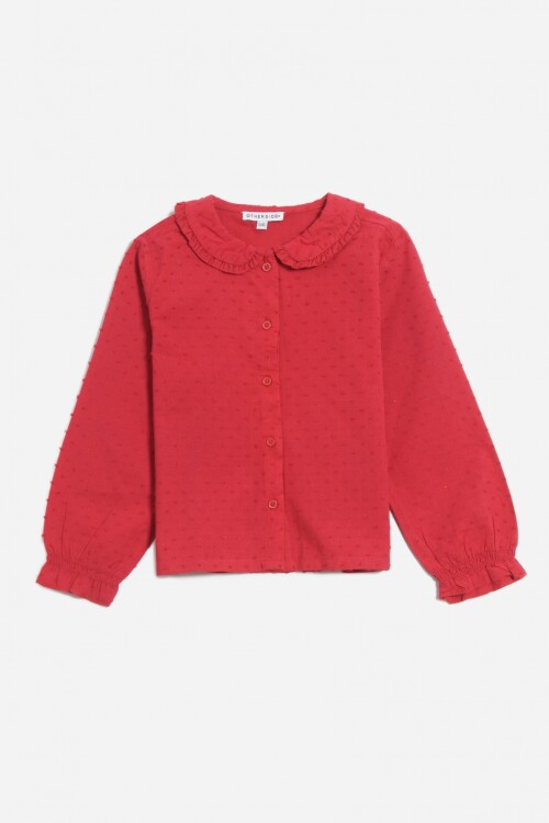 Blusa cuello volado ROJO
