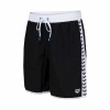 Bermuda Short Largo De baño Playa Deportivo Unisex Arena Icons Team Stripe Negro