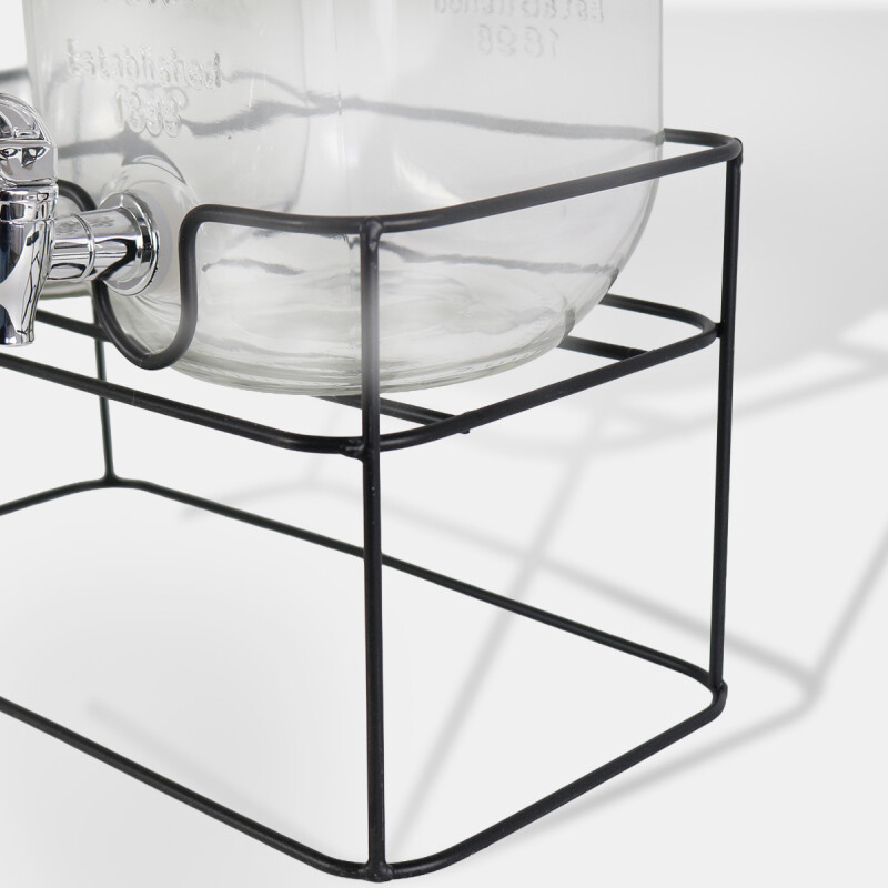 DISPENSADOR DOBLE C/SOPORTE METAL NEGRO 4L Unica