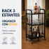 Rack 3 Estantes Metal Rueditas Mueble Organizador Estanteria Variante Color Negro