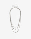 Collares Cortos Metal Collar Multicadenas - Plateado Rodio