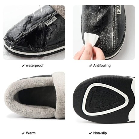 Pantuflas Unisex Cuerina Piel Sintética Antideslizantes Bordó