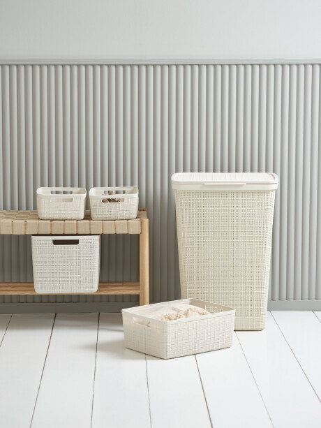 Cesta JUTE 20L plástico blanco crudo Cesta JUTE 20L plástico blanco crudo