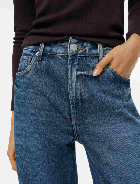 PANTALÓN WIDE LEG CINTURA MEDIA AZUL