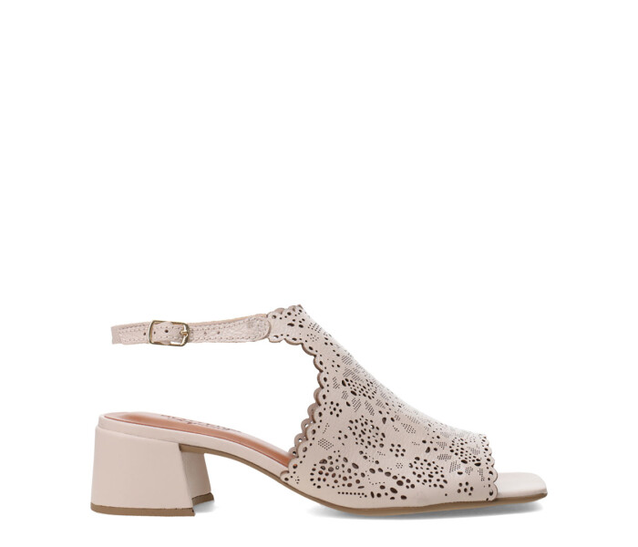 Sandalias de Mujer Bottero Cuero Calado Beige