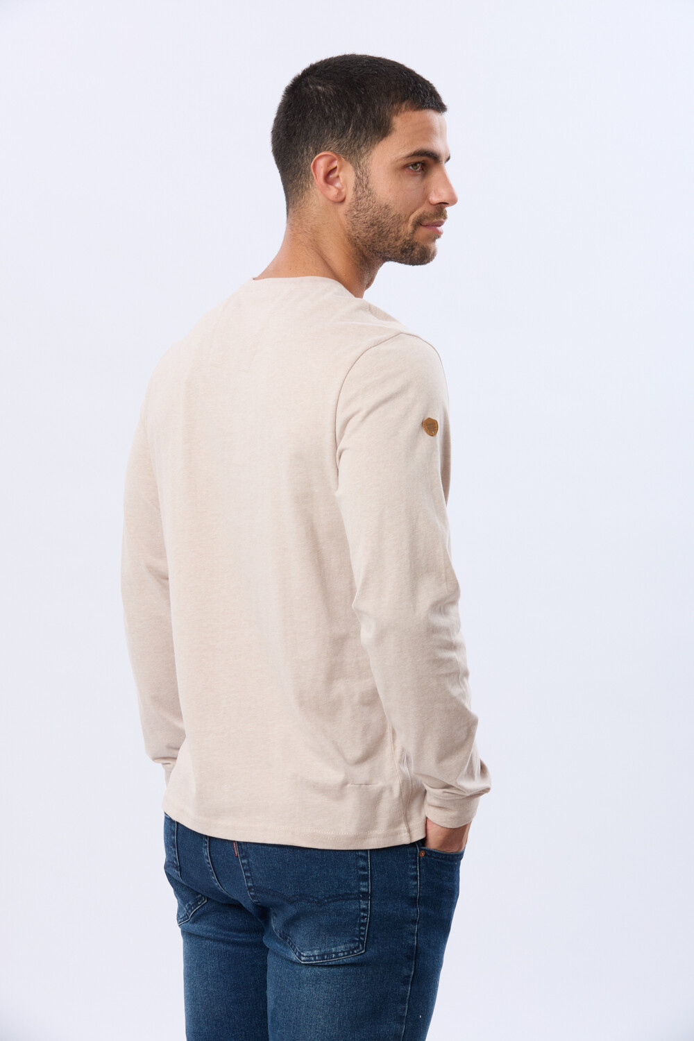 REMERA ESTAMPADA DE ALGODÓN Beige