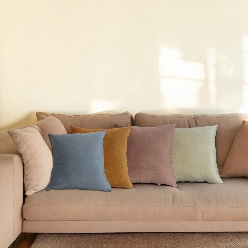 Almohadón Velvet - 40x40 Celeste