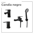 JUEGO DE GRIFERIA MODELO CANDIA NEGRO - Lavatorio + bidet + ducha Juego De Griferia Modelo Candia Negro - Lavatorio + Bidet + Ducha