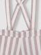 Pantalon Corto De Rayas Con Tirantes Berenjena