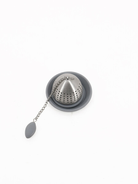 INFUSOR DE TÉ CON PLATO PLATEADO