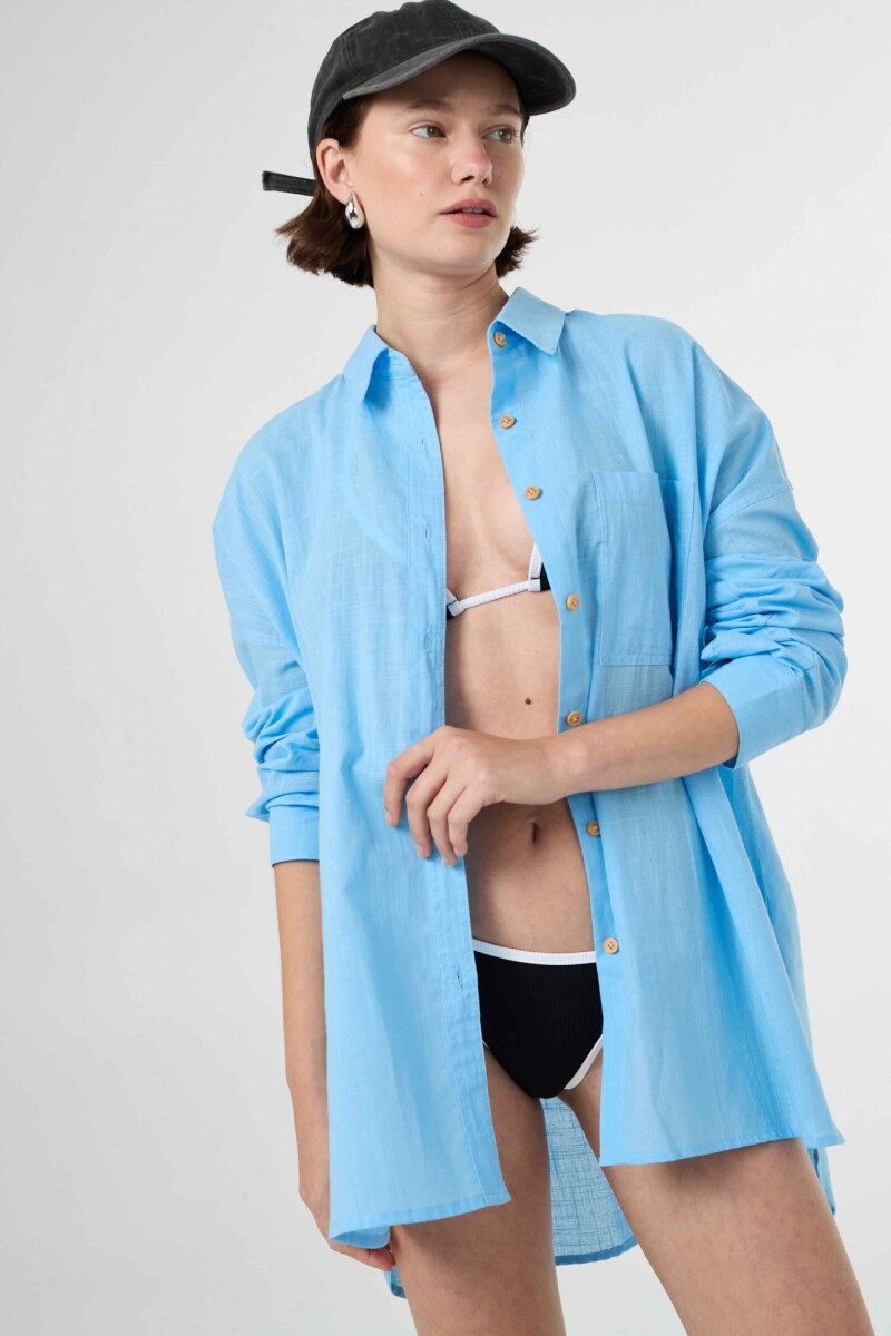 Camisa Aldara - Celeste 