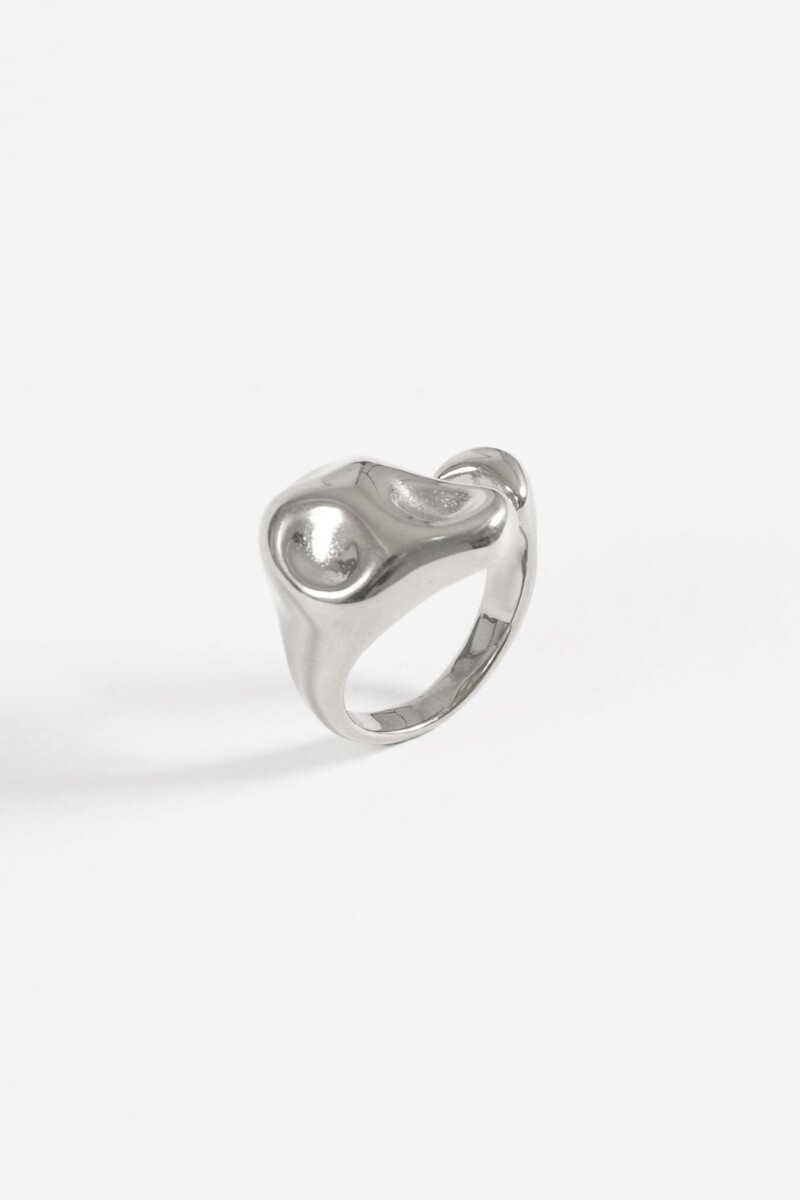 Anillo texture acero plateado