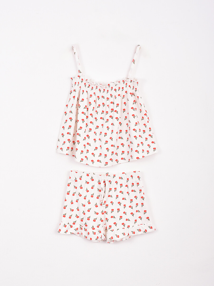 CONJUNTO BLUSA + SHORT - ROJO 