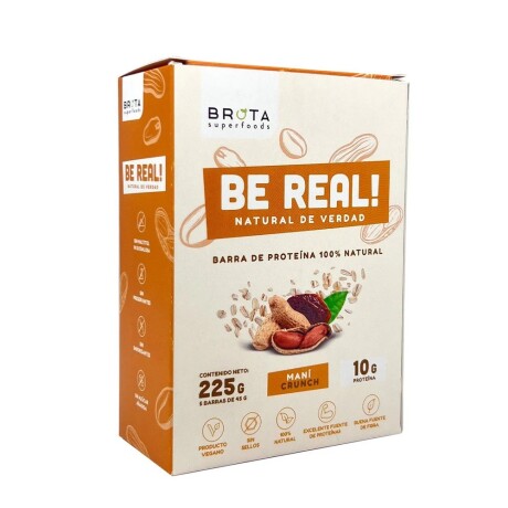 Protein Bar Vegan 5 Unidades Brota Be Real- Sabor Maní Crunch Protein Bar Vegan 5 Unidades Brota Be Real- Sabor Maní Crunch