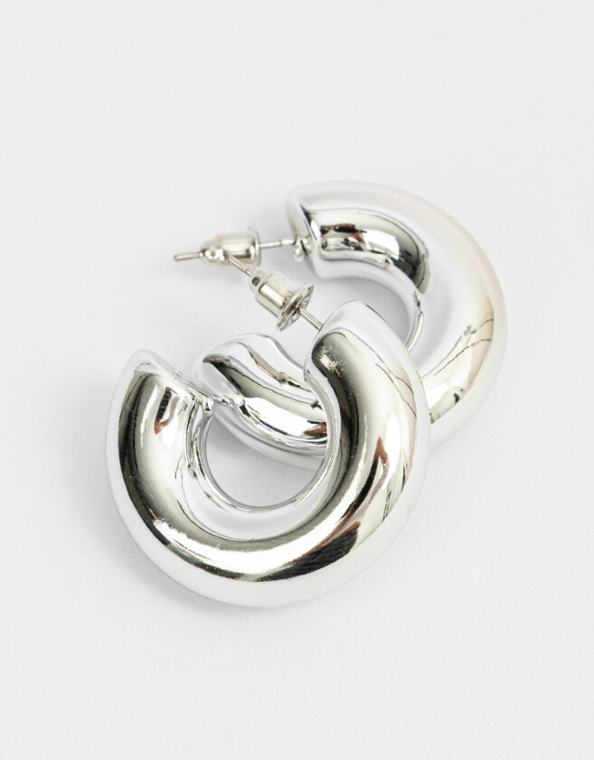 Aros Argollas Chunky Edition Argollas Chunky - Plateado