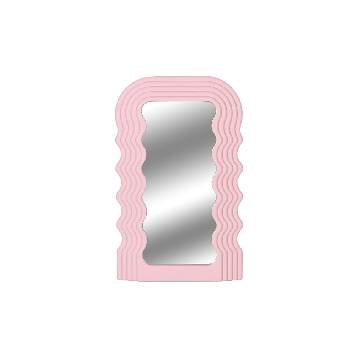 Espejo de tocador con marco en forma de ondas - Rosado 