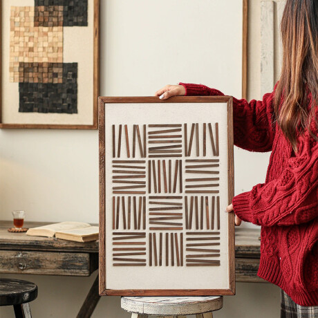 CUADRO DECORATIVO MADERA MACIZA - 62 Cm x 42 Cm - LÍNEA RÚSTICA N°7