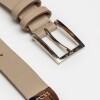 Cinto Coconut en cuero graneado Taupe