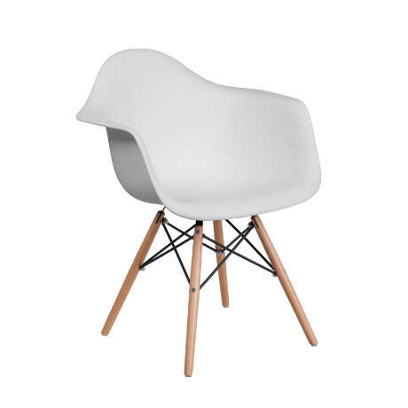SILLA DE COMEDOR EAMES CON APOYABRAZO Silla Eames Blanca con Posabrazos
