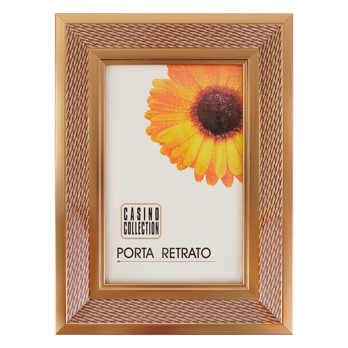Portarretrato de plastico dorado 13x18 