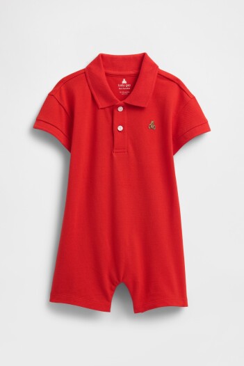 Enterito Polo Manga Corta Bebé Poster Red