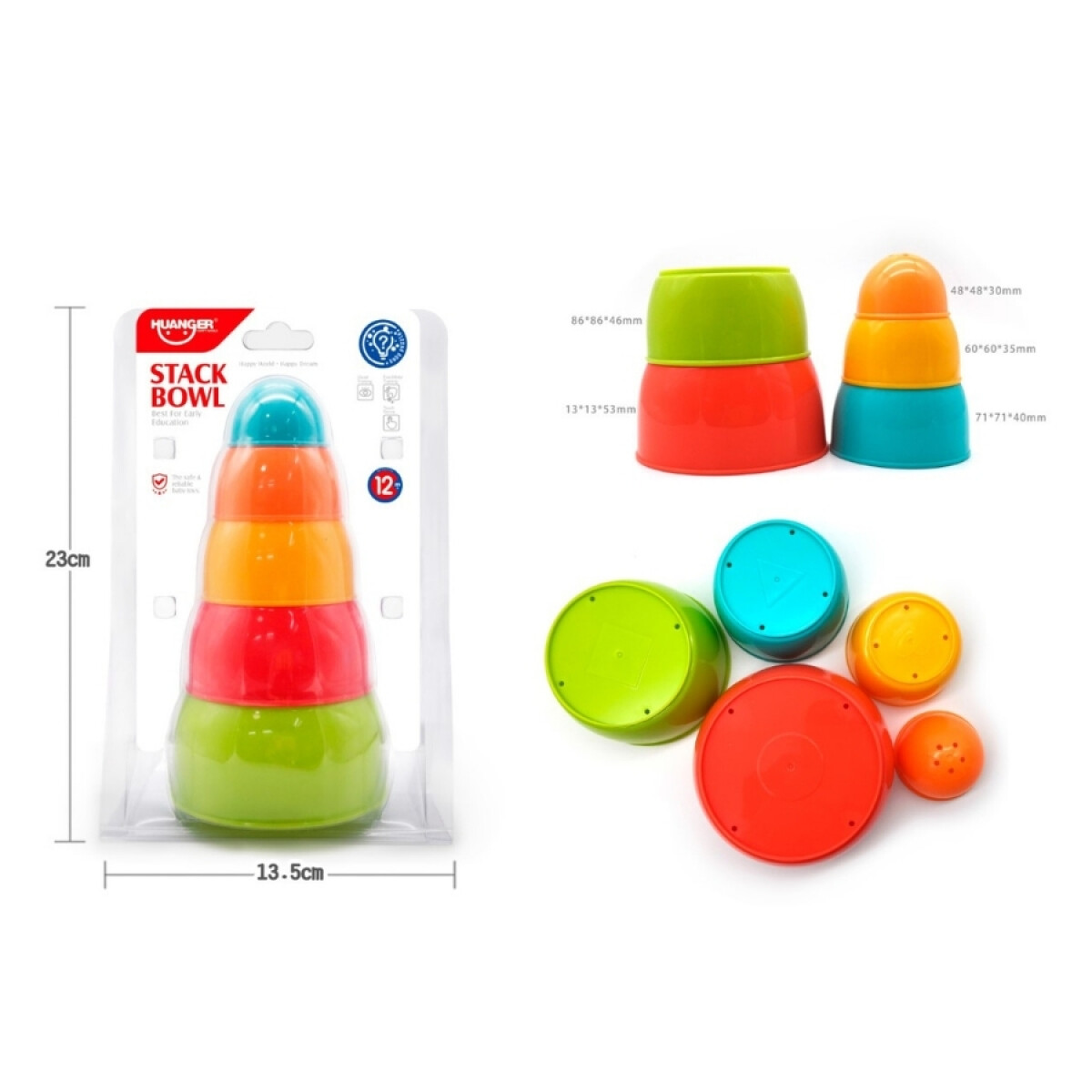 Juguete Educativo Huanger He0224 Bowls Apilables Ub - MULTICOLOR 