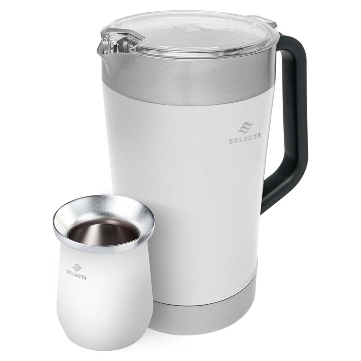Set Jarra Térmica 1.9Lt + Mate 330Ml Acero Inox Doble Pared - Blanco 