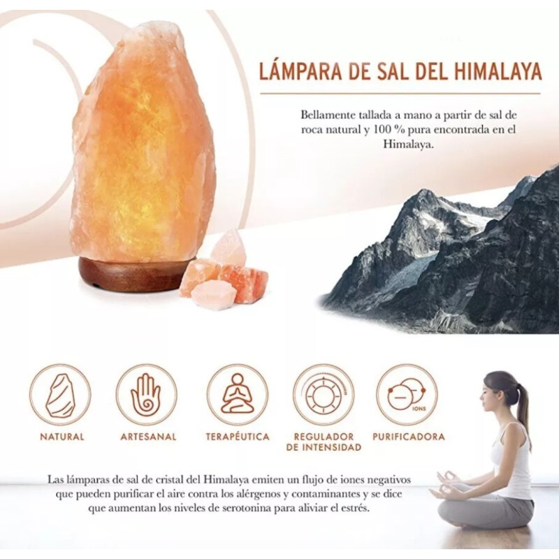 Oferta! X2 Lampara Sal Himalaya 2.5kg Dimmer Originales Naranja