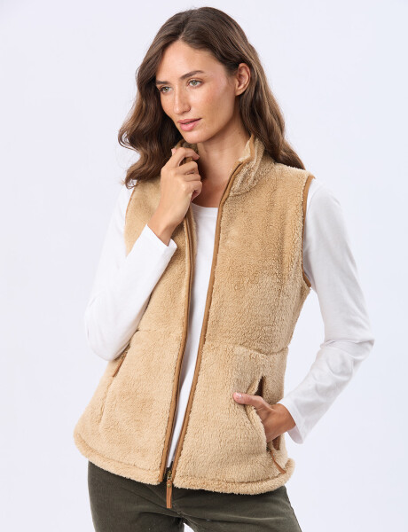 CHALECO SHERPA SUAVE Tostado