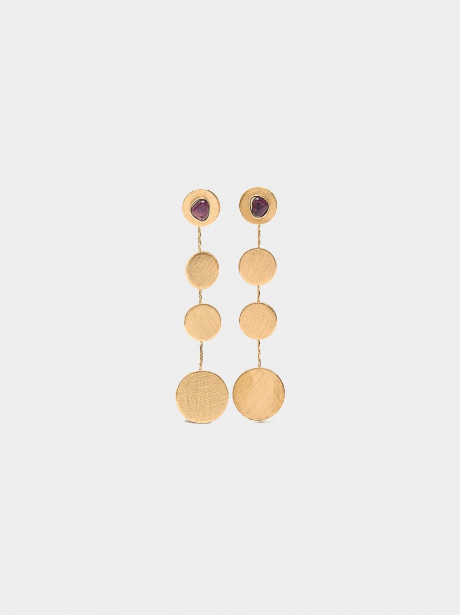 Pendientes Largos Con Piedras - dorado 