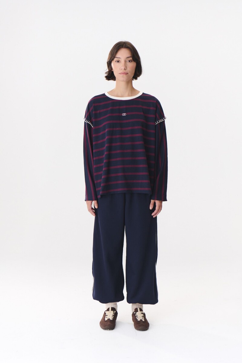 Remera Gear Rayas bordó