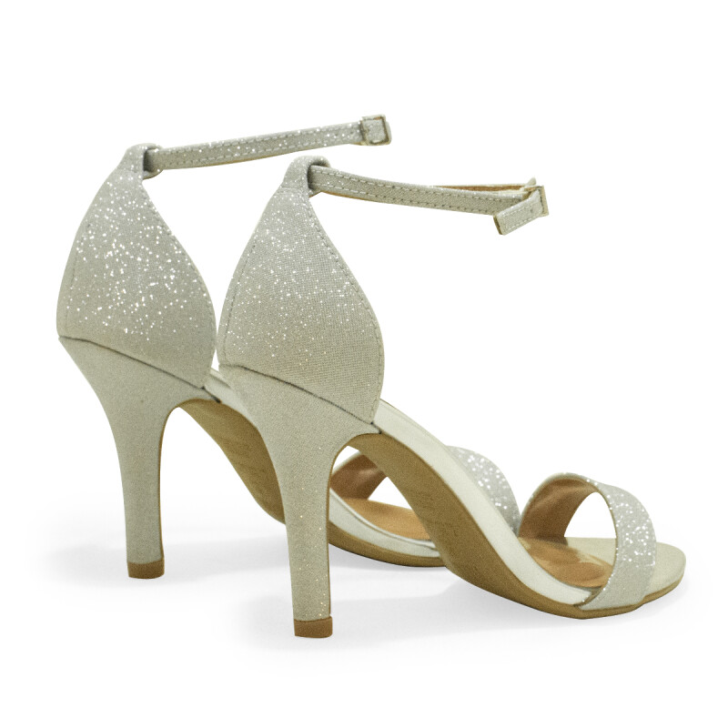 Sandalias Vizzano Taco Alto con Brillo de Mujer - 6249.452-26594 Plata