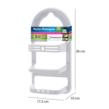 Organizador Ducha Porta Shampoo Jabón c/ 2 Estantes Plástico Blanco