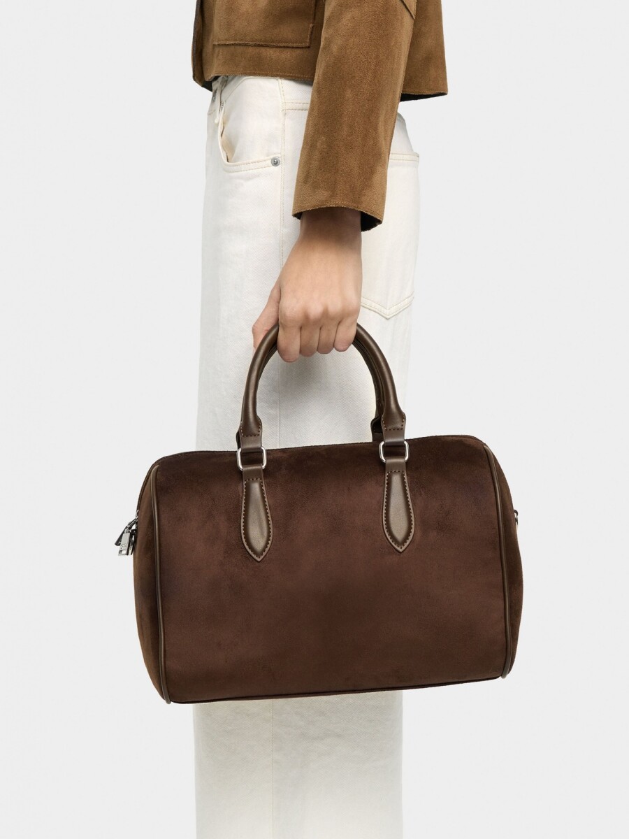 Bolso Tote Con Efecto Piel M marron