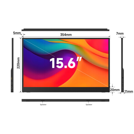 LED monitor portátil 15,6" COLOR UNICO