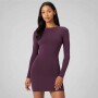 Vestido Seamless Long-Sleeve Mini Dress Mujer Oxblood