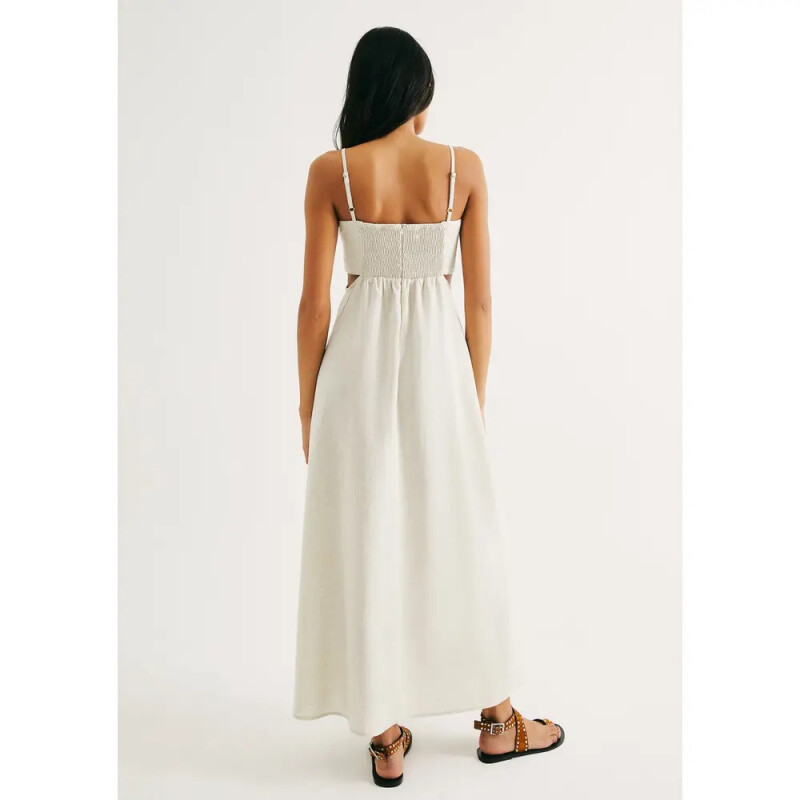 VESTIDO MIDI FEM OFF WHITE