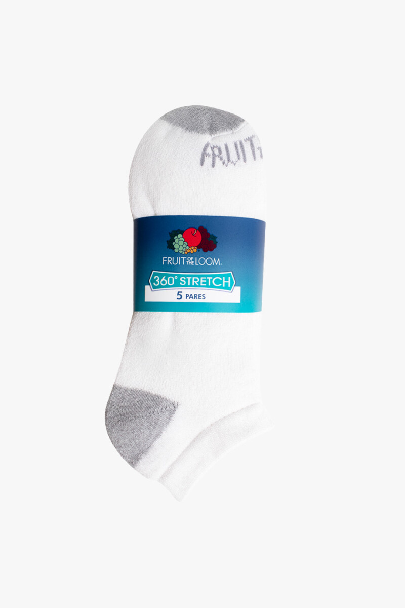 Pack x5 Medias afelpadas sin caña para caballero BLANCO