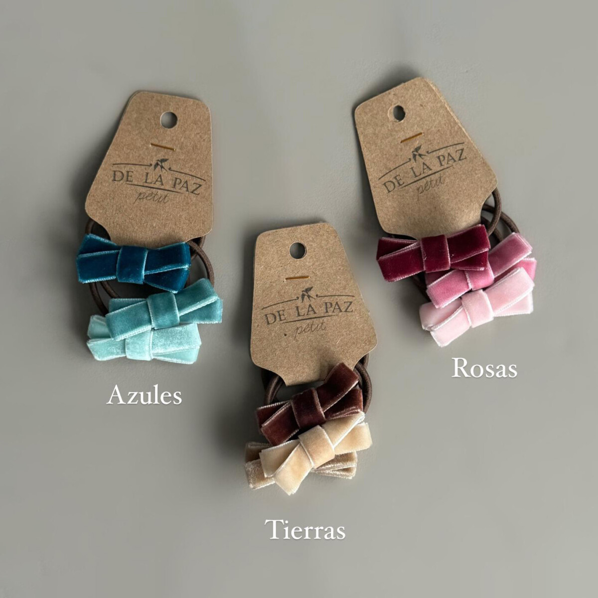 Moñas Terciopelo Pack X 3 - Tierra 