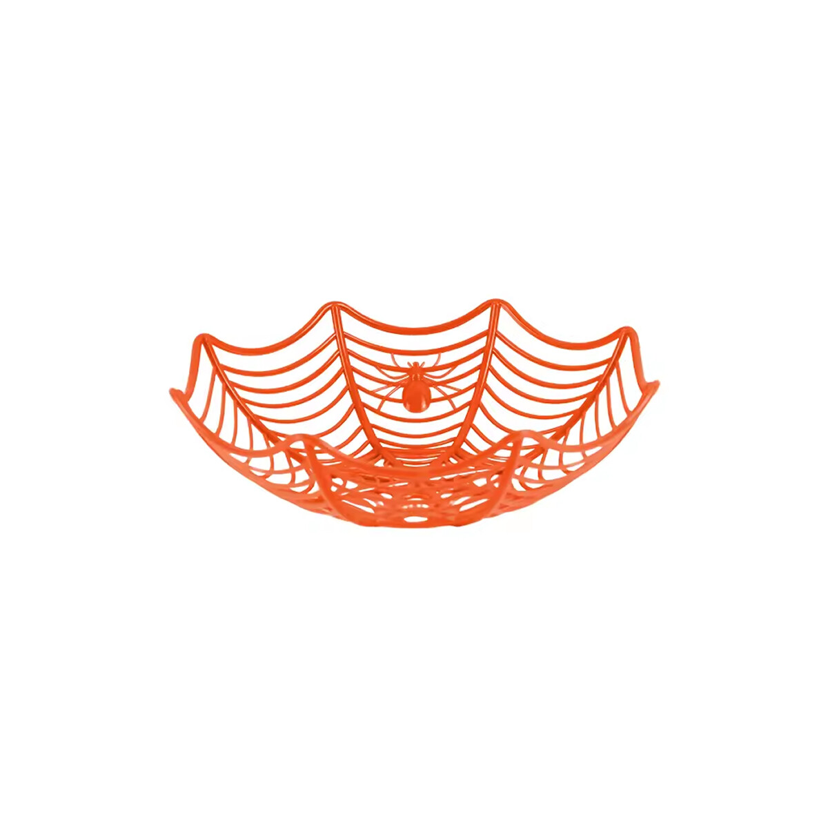 Canasto Caramelera Halloween forma telaraña - Naranja 