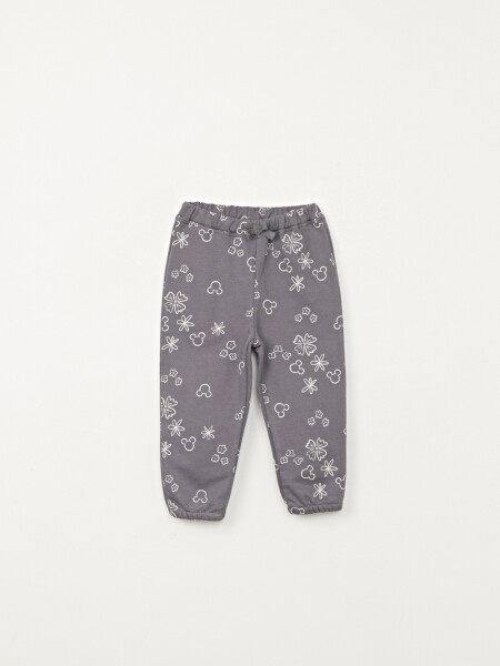 Pantalón deportivo jogger estampado Beige