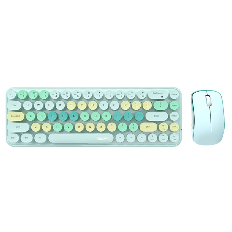 Combo mouse y teclado inalambrico diseño maquina de escribir verde Combo mouse y teclado inalambrico diseño maquina de escribir verde