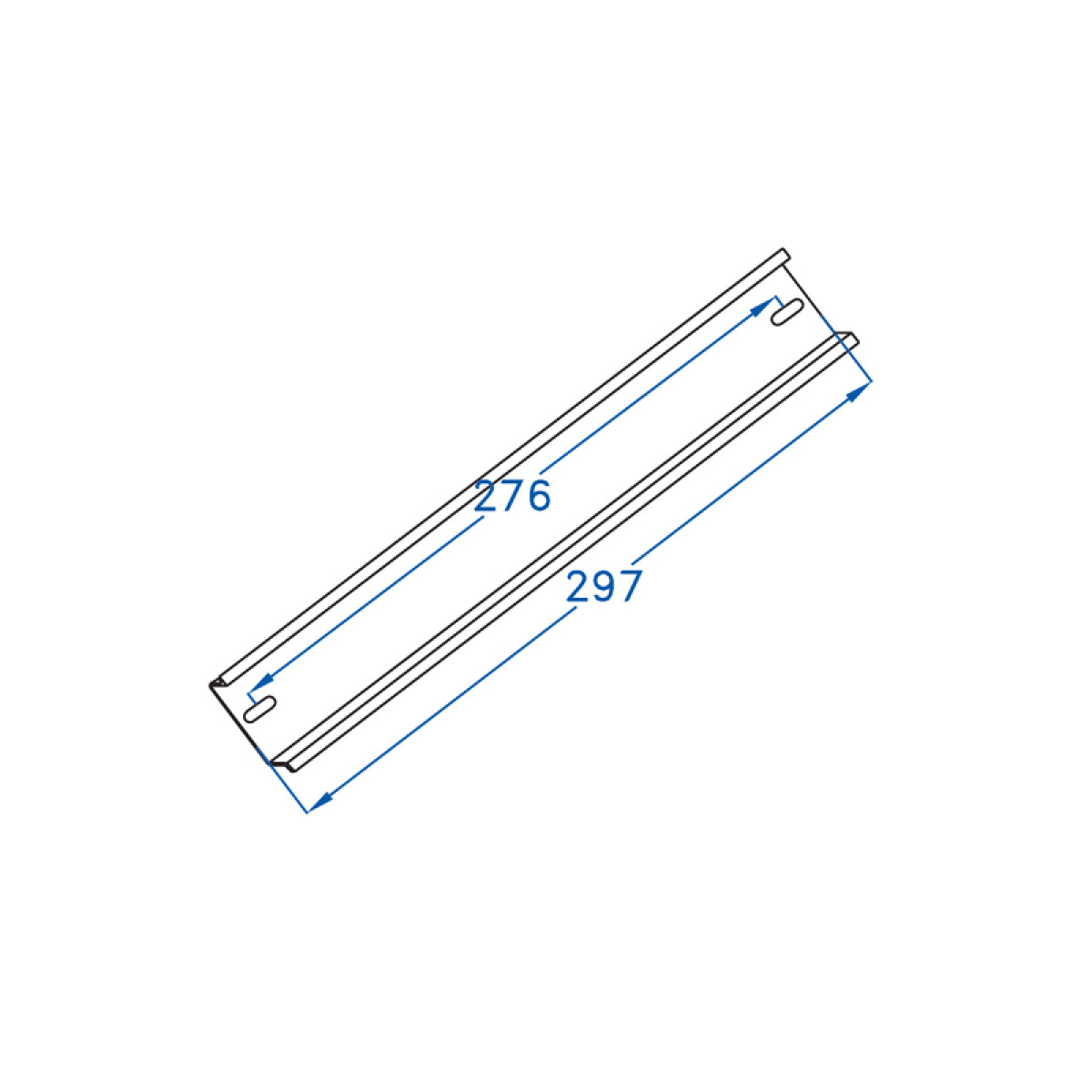 Riel omega din para 16 módulos, 30cm de largo - GR7316 