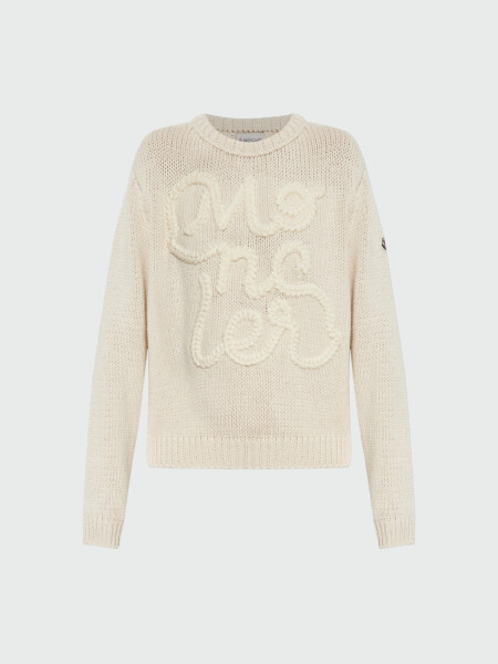 Moncler - Suéter con Bordado Blanco