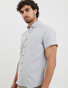 012575 CAMISA HARRINGTON LABEL Blanco/verde