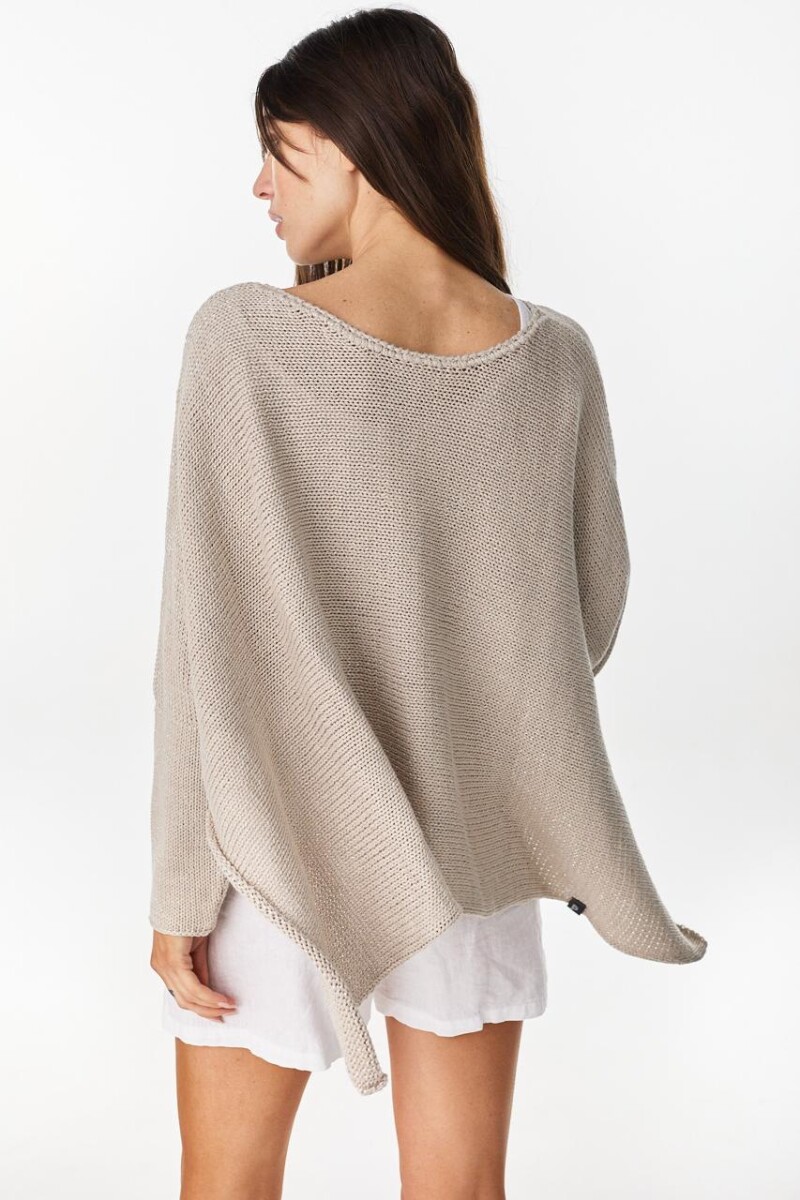 Poncho Misuna Vison Lurex Plata