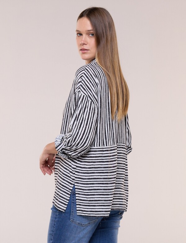 Camisa Lineas BLANCO/NEGRO