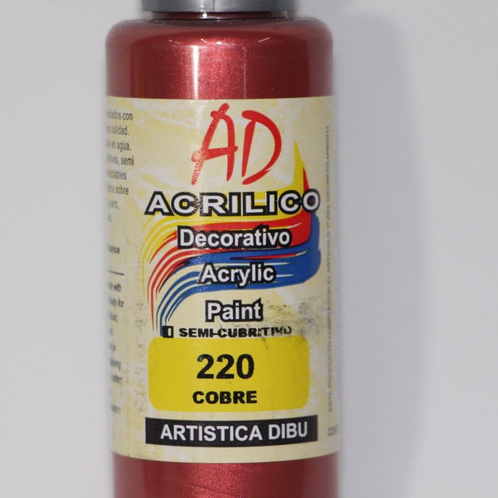 PINTURA ACRILICA ARTISTICA DIBU 60 ML. DIFERENTES COLORES COLOR COBRE 220