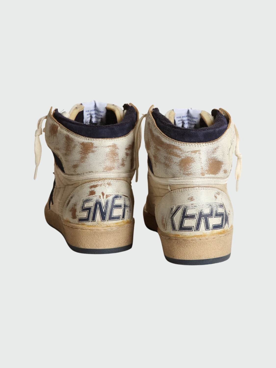 Golden Goose-Botines de cuero acordonados, Sky Star Blanco